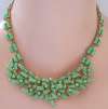 Schoffel Pale Green Rhinestone Necklace (& Wounded Bracelet)