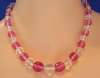 Vintage Clear and Pink Cut Crystal Bead Necklace