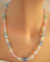 Vintage Iridescent Pastel Crystal Bead Necklace