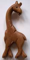 1940s Carved Wood Full Body Giraffe Figural Pin