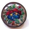 Vintage Painted Intaglio Floral Nosegay Pin