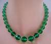 Vintage Green Crystal Bead Necklace