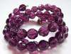 Faceted Amethyst Glass Bead Memory Bracelet