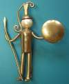 Sculptural Robotic Wire Figural Soldier Pin ~ Brazil