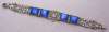 Deco Filigree & Blue Glass Link Bracelet