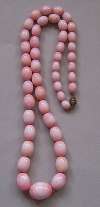 French Creamy Pink Glass Bead Necklace