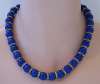 Czech Bohemian Blue Glass Beads & Paste Rondelle Necklace