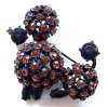 Capri Topaz Rhinestone & Japanned Figural Poodle Dog Pin