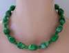 French Green Swirled Glass Bead Necklace