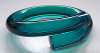 Lucite Teal Green Bypass Bangle Bracelet