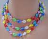Vintage Candy Colors Venetian Glass Bead Necklace & Earring Set