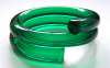 Lucite Green Spiral Bangle Bracelet