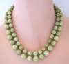 Marbled Sage Green Glass Bead Necklace