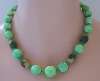 ROUSSELET French Green  & Yellow Glass & Galalith Puzzle Bead Necklace