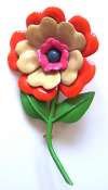 1960s Layered Enamel Flower Power Pin