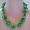 Venetian Green Glass Flower Clusters Necklace & Earrings