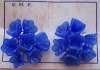 Vintage Dark Blue Venetian Glass Flowers Necklace Set
