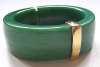 Crown Trifari Green Lucite Clamper Bracelet