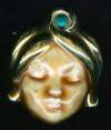 1940's Ceramic Face & Turban Pin