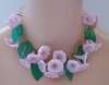 Pink Plastic Morning Glory Flower Necklace