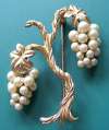 MARVELLA Tree of Life Pin ~ Dangling Faux Pearl Clusters15