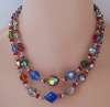 2-Strand Multicolor Aurora Crystal Bead Necklace