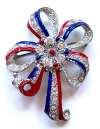 Vintage WWII Era Patriotic Bow Pin