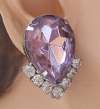 Alexandrite Glass & Rhinestone Earrings ~ Changes from Purple to Blue