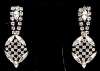 Vintage Rhinestone Drop Earrings ~ Pineapple Style Motif