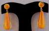 Lucite Drop Earrings ~ Striped Orange in Lucite