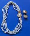 Multi-Strand Faux Pearl Necklace & Earring Set