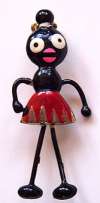 Sculptural Figural Pin ~ Black Golliwog