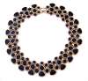 Black Enamel & Goldtone Link Collar Necklace