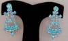  Dangly Blue Rhinestone Screwback Earrings
