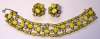 SCHREINER Yellow Glass Bracelet & Clip Earring Set