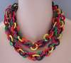 Gerda Lyngaard for Monies Colorful Wood Link Necklace