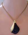 TRIFARI Modernist Black Lucite Pendant Necklace