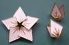 Trifari 1970s Origami Enameled Star Pin & Earrings