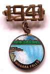 1941 Enameled Niagara Falls Souvenir Pin & Charm