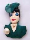 Elzac Victim of Fashion Sophisticated Lady Face Pin Brooch