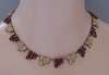 Czech Deco Tan & Brown Step Glass Necklace