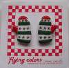 Flying Colors Mittens Pierced Earrings on Card