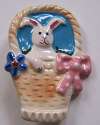 Flying Colors Ceramic Easter Bunny & Basket Pin