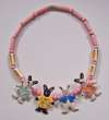 Flying Colors Ceramic Bunny Rabbits & Carrots Necklace
