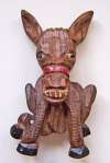 Vintage Carved Wood Donkey Pin