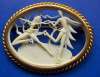 Vintage French Depose Cut Work Ice Figure Skaters Pin