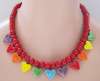 Flying Colors Multicolor Hearts Necklace