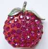 Vintage Forbidden Fruit Lucite & Pink Rhinestone Fruit Pin