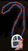 Flying Colors Ceramic Night Time Bear Necklace