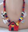 Flying Colors Ceramic Barn & Farm Animals Necklace
